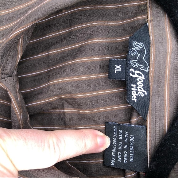 XL Goode Rider brown riding top w winched back and stretchy side panels. - Picture 9 of 11